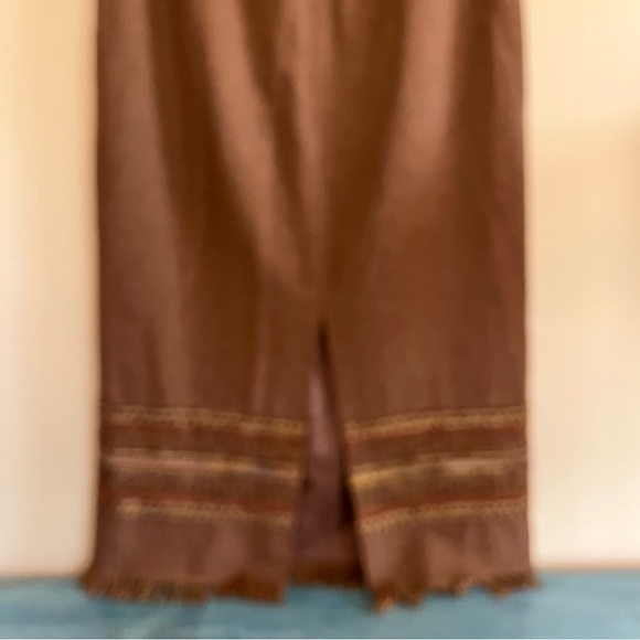 Sag Harbor Brown fringe Embellished Maxi Skirt - Picture 2 of 8